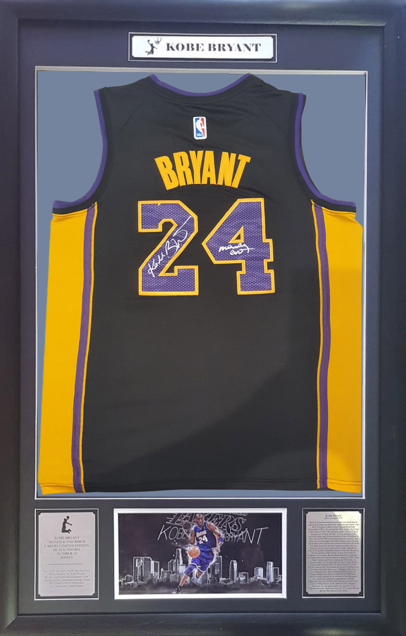 Kobe Bryant Signed and Framed Basketball Jersey - GetBidding